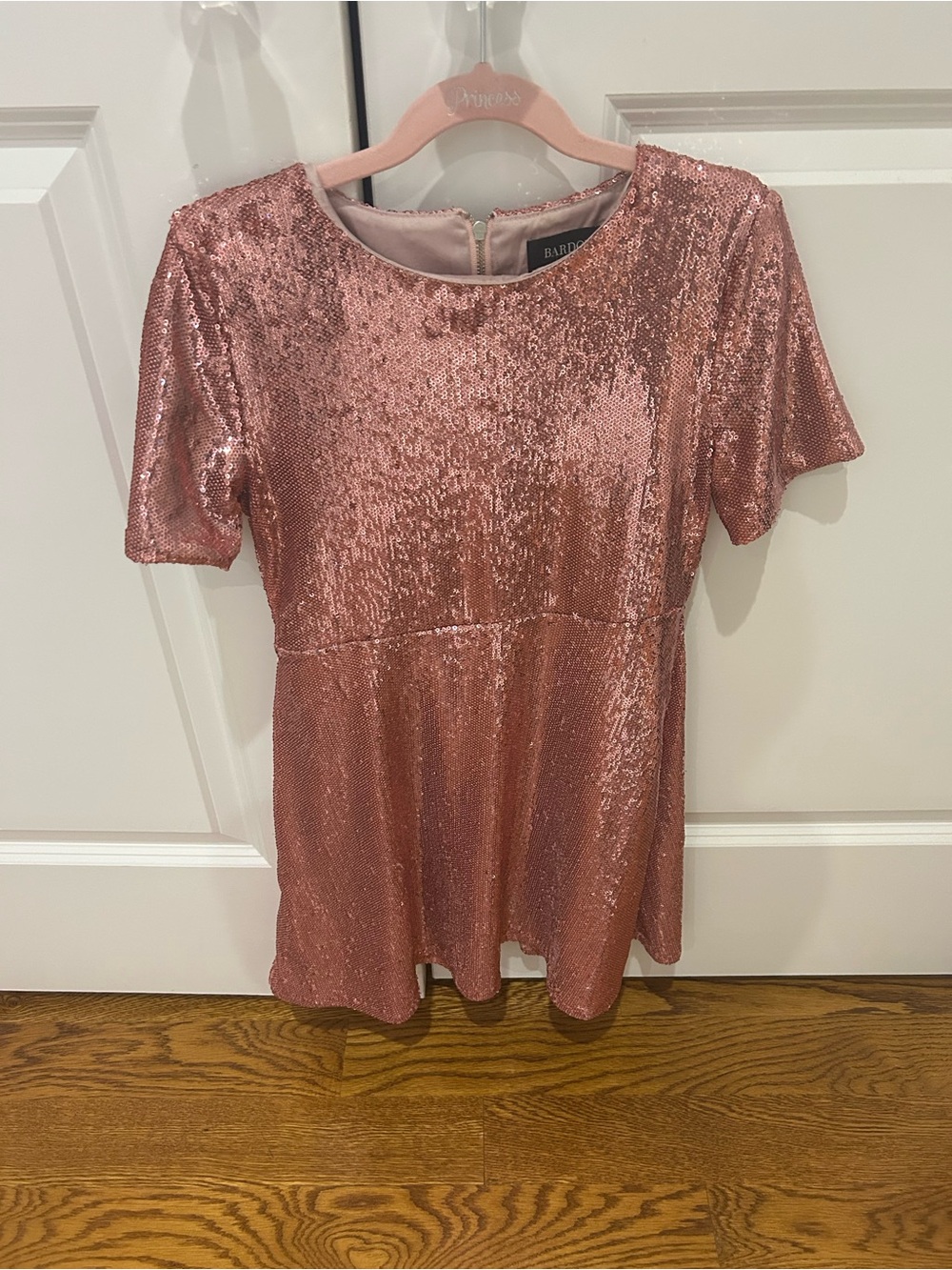Bardot Junior Rose Gold Sequin Party Dress- Size 10